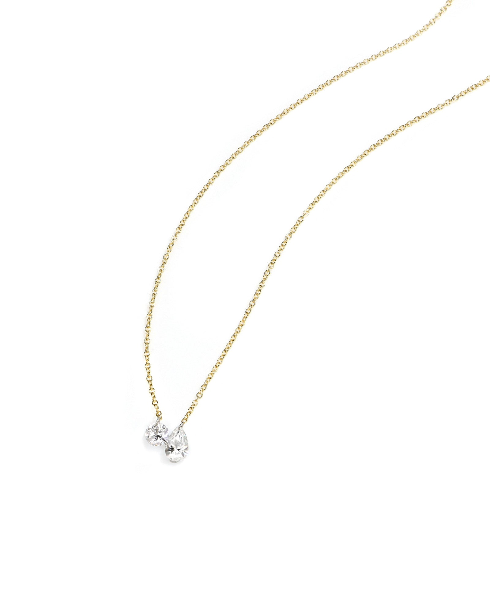 Dainty Toi et Moi Lab Diamond Necklace