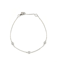 14kw 3-Stone  Lab Diamond Station Bracelet