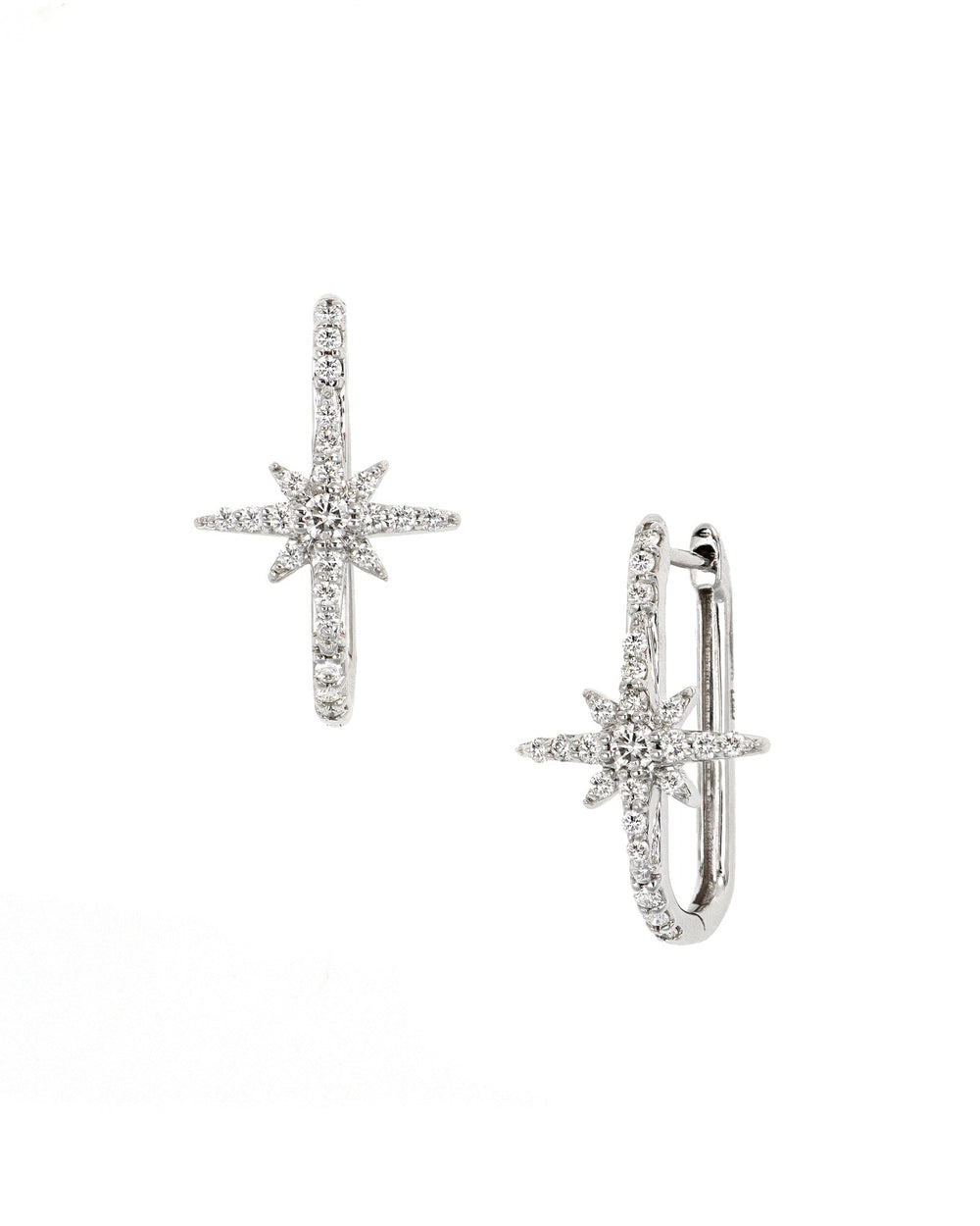 14kw Star Lab Diamond Hoop Earrings