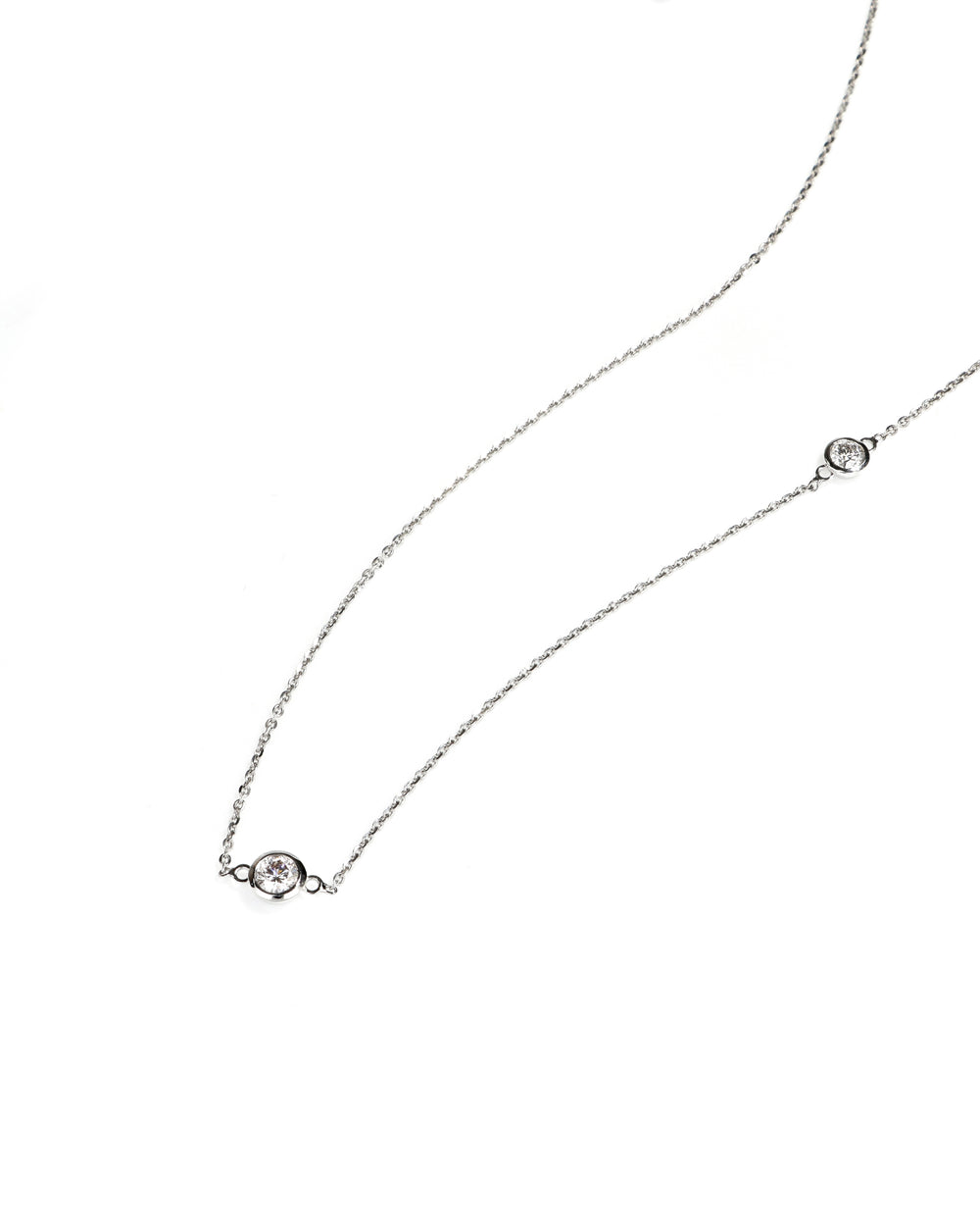 2-Stone Lab Diamond Adjustable Station Necklace