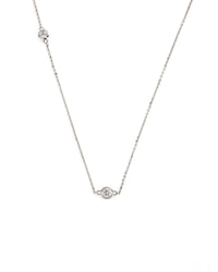 14kw 2-Stone Lab Diamond Adjustable Station Necklace