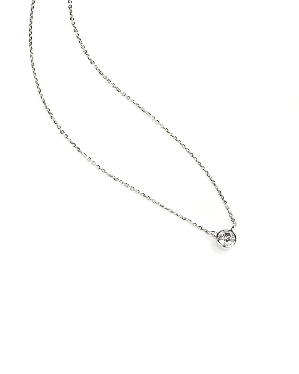 Adjustable Lab Diamond Bezel Necklace