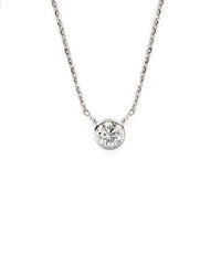 14kw Adjustable Lab Diamond Bezel Necklace