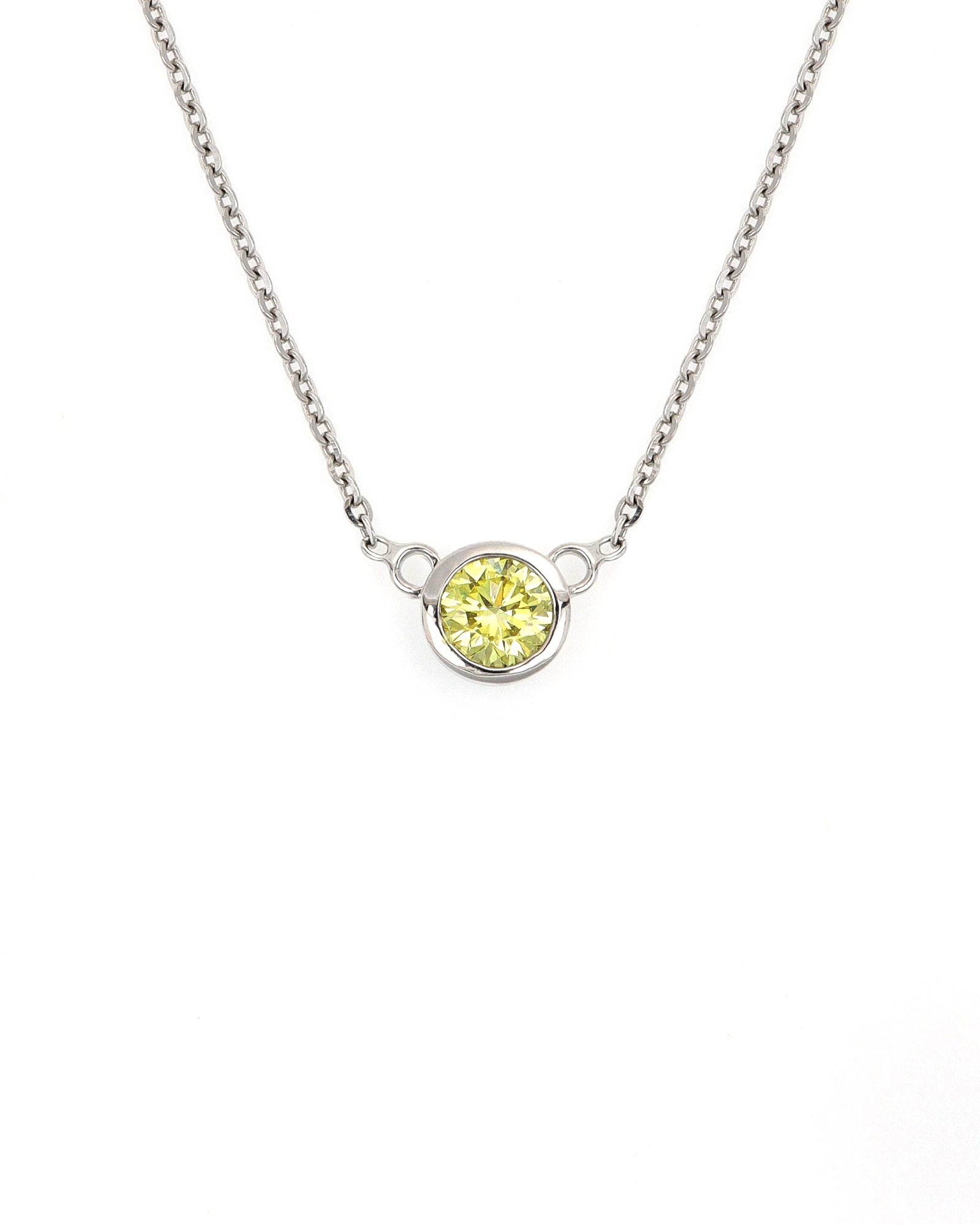 14kw Yellow Lab Diamond Bezel Pendant