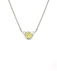 14kw Yellow Lab Diamond Bezel Pendant