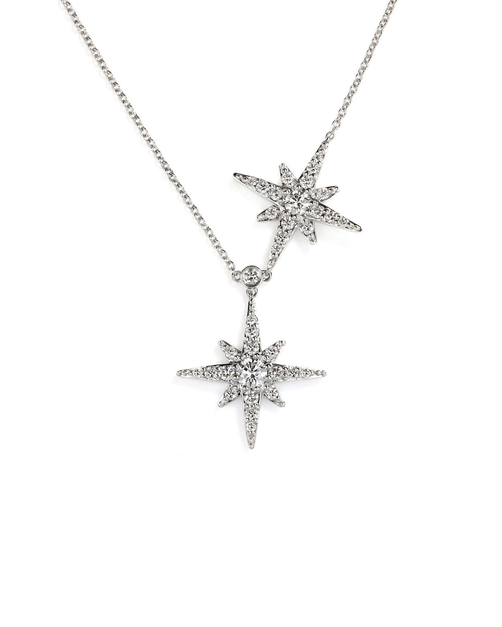 14kw Two Star Lab Diamond Necklace