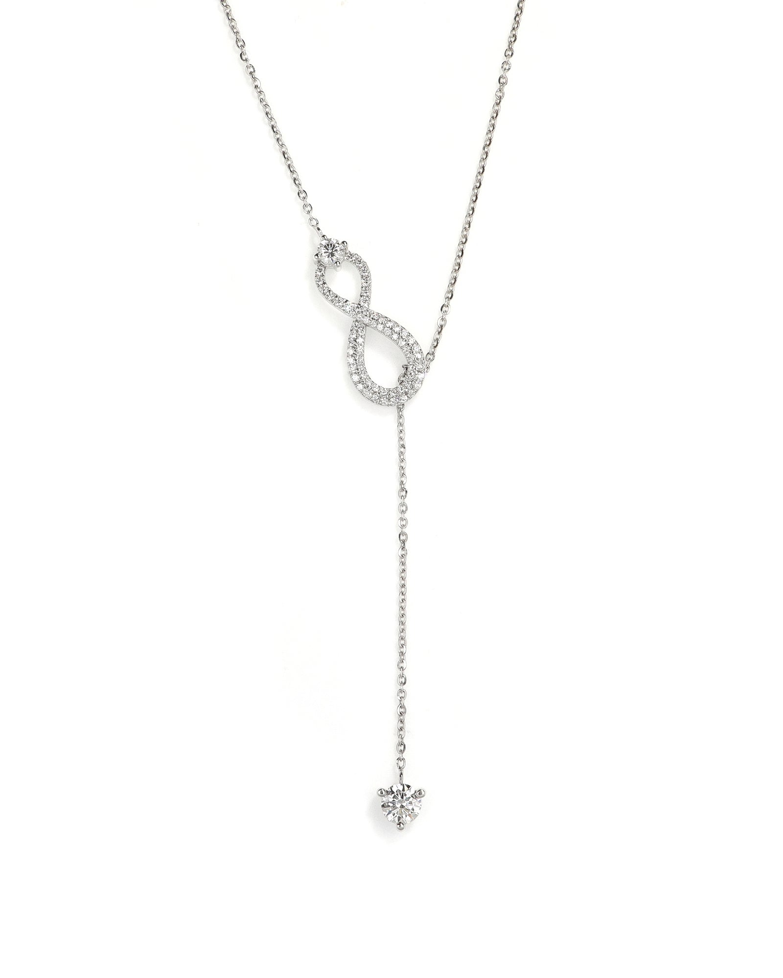 14kw Infinity Drop Lab Diamond Necklace