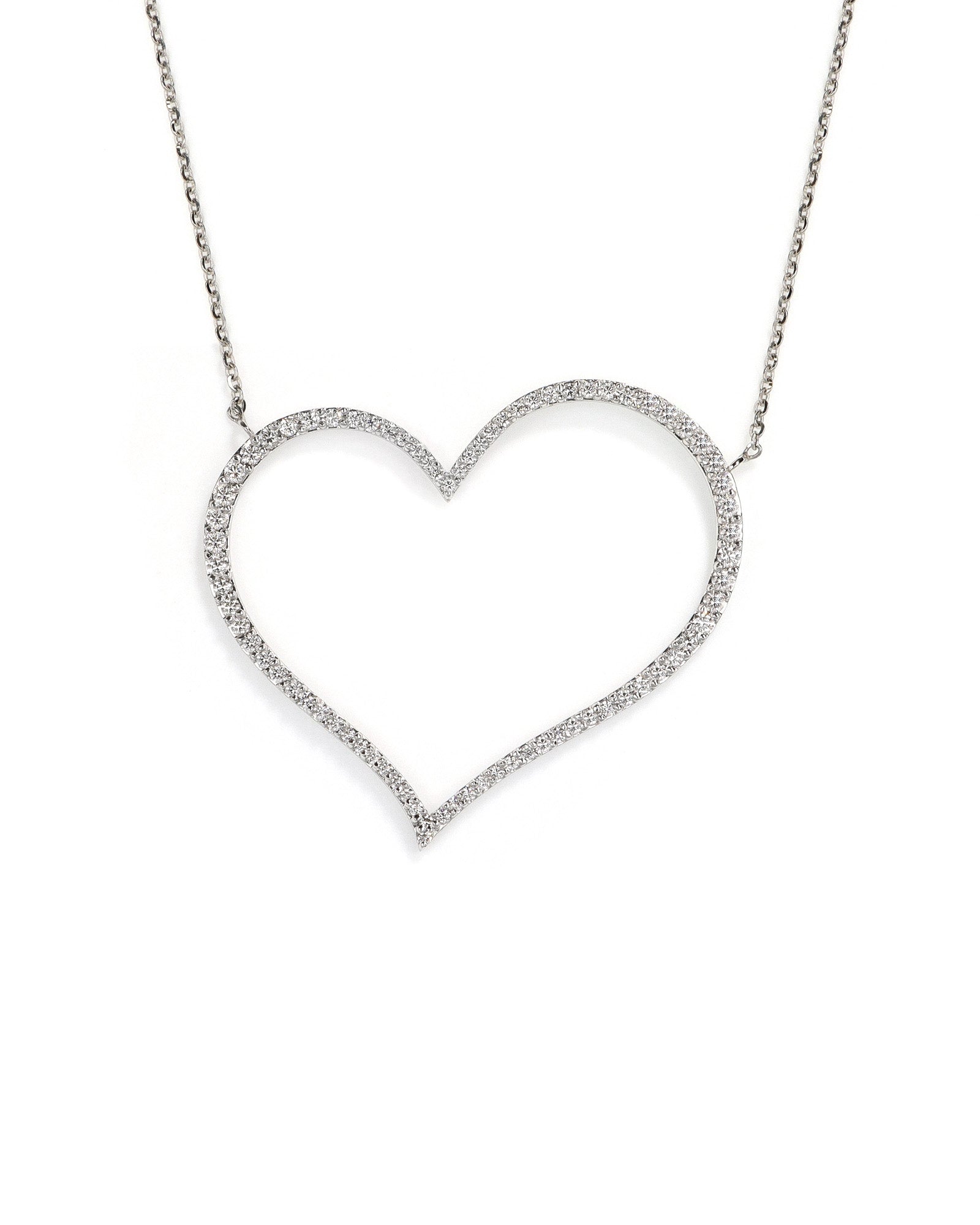 14kw Lab Diamond Heart Necklace