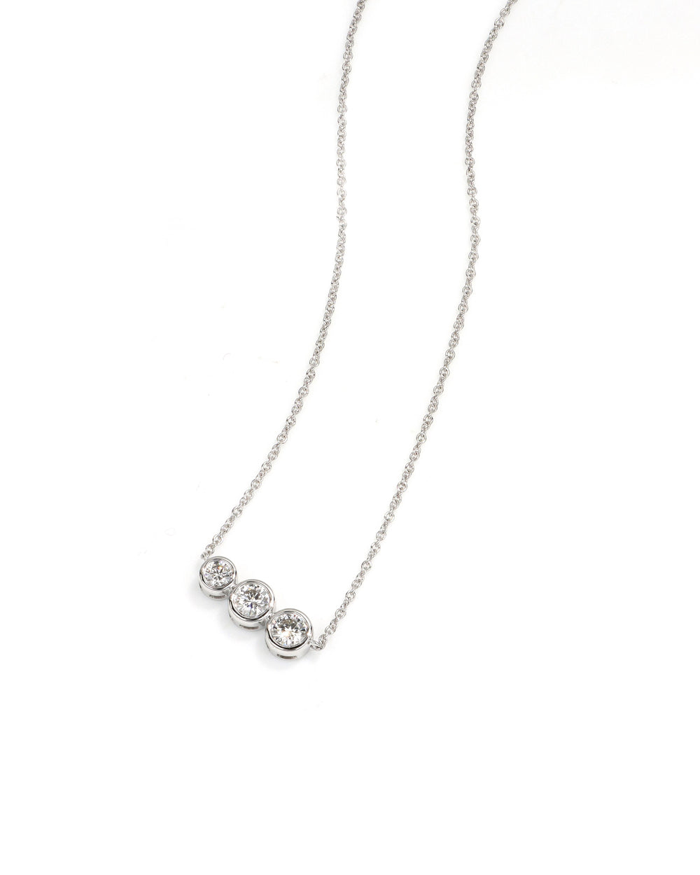 Three-Stone Lab Diamond Bezel Pendant