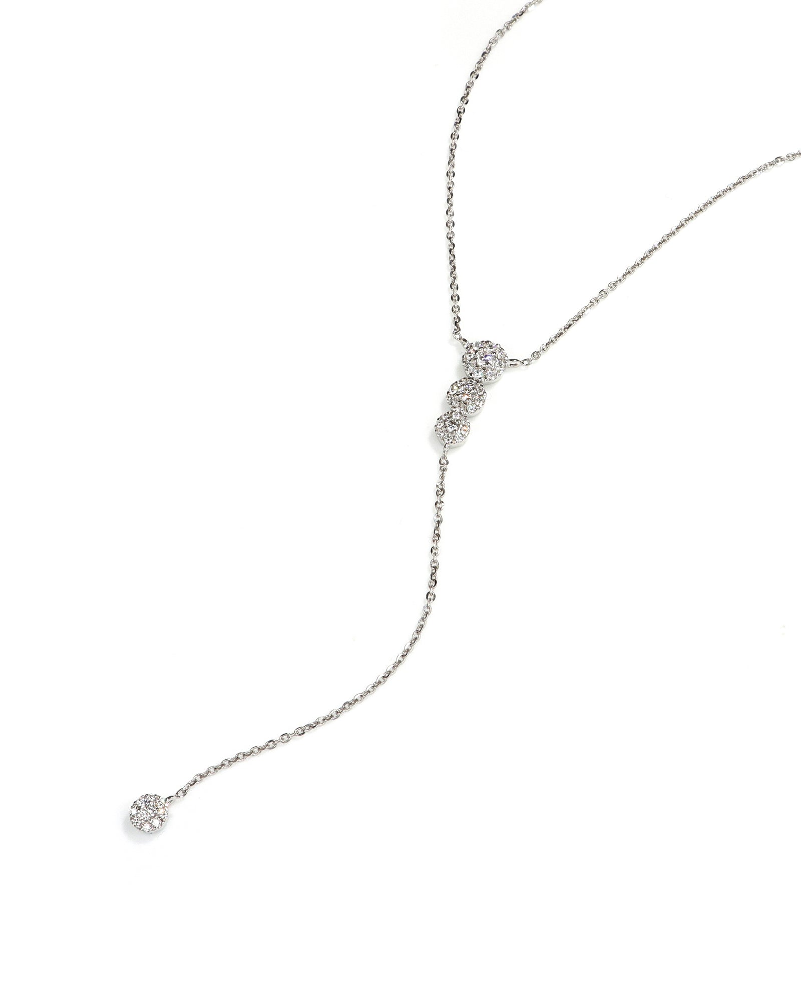 Lab Diamond Cluster Drop Necklace