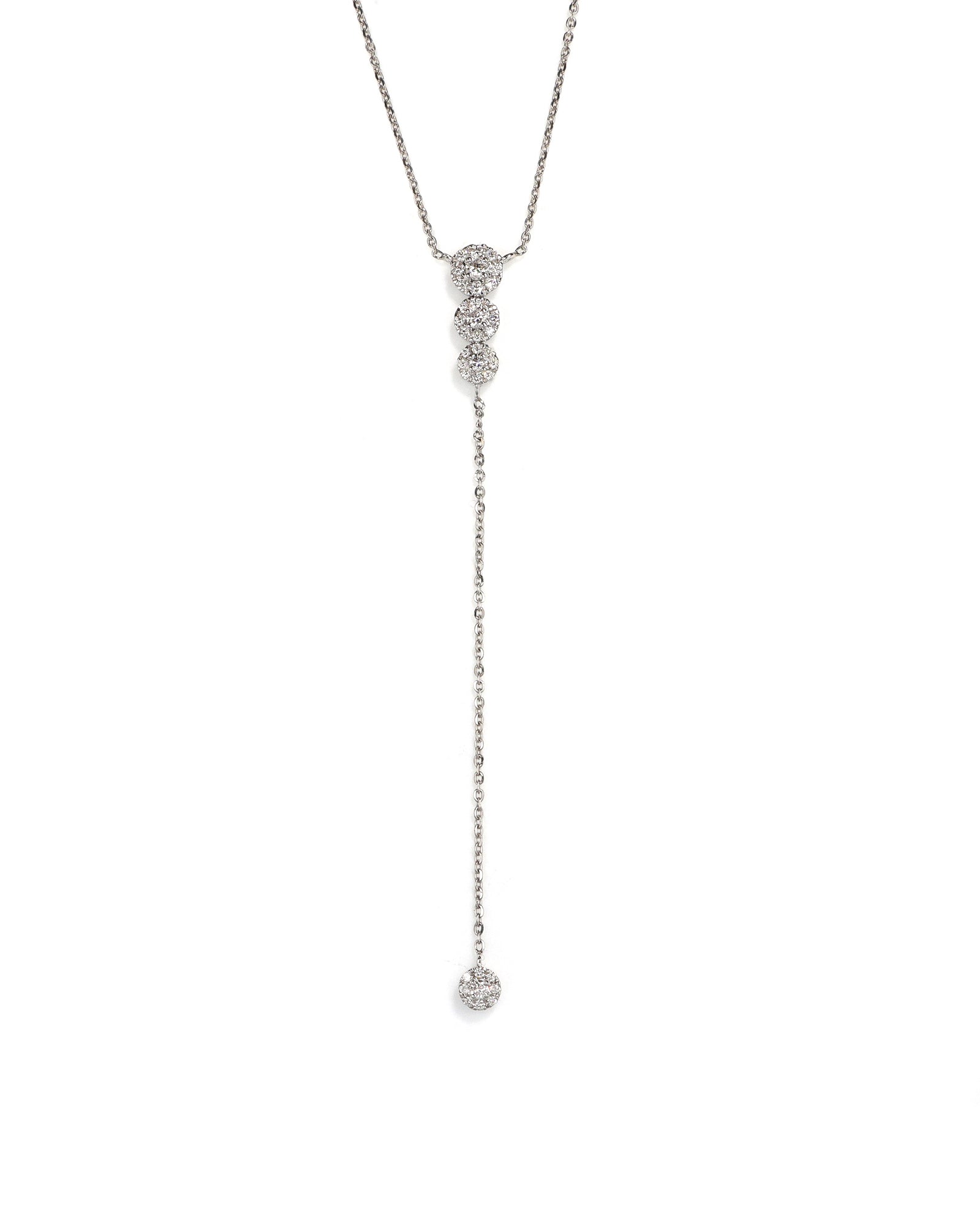 14kw Lab Diamond Cluster Drop Necklace