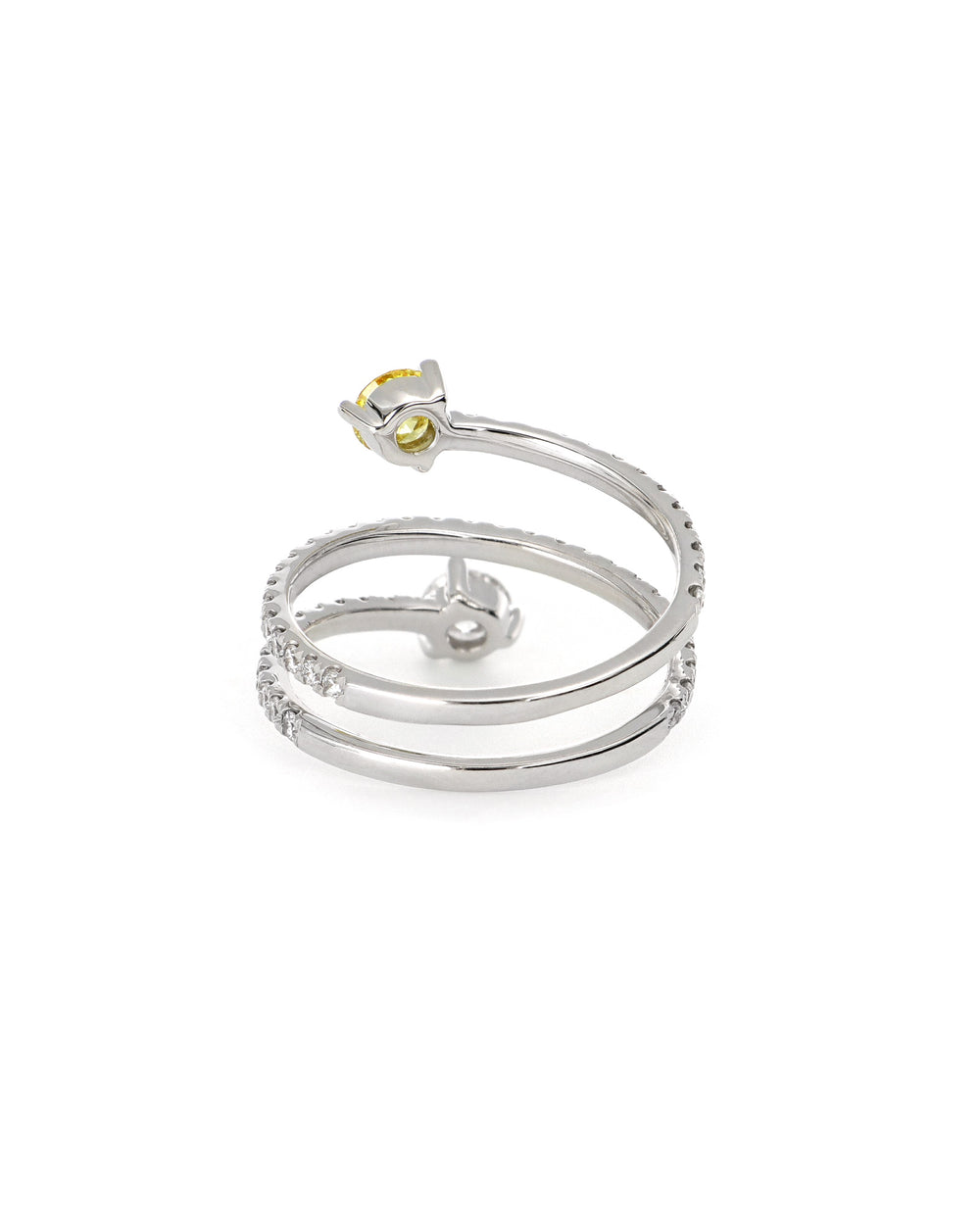 Toi et Moi Yellow and White Lab Diamond Wrap Ring