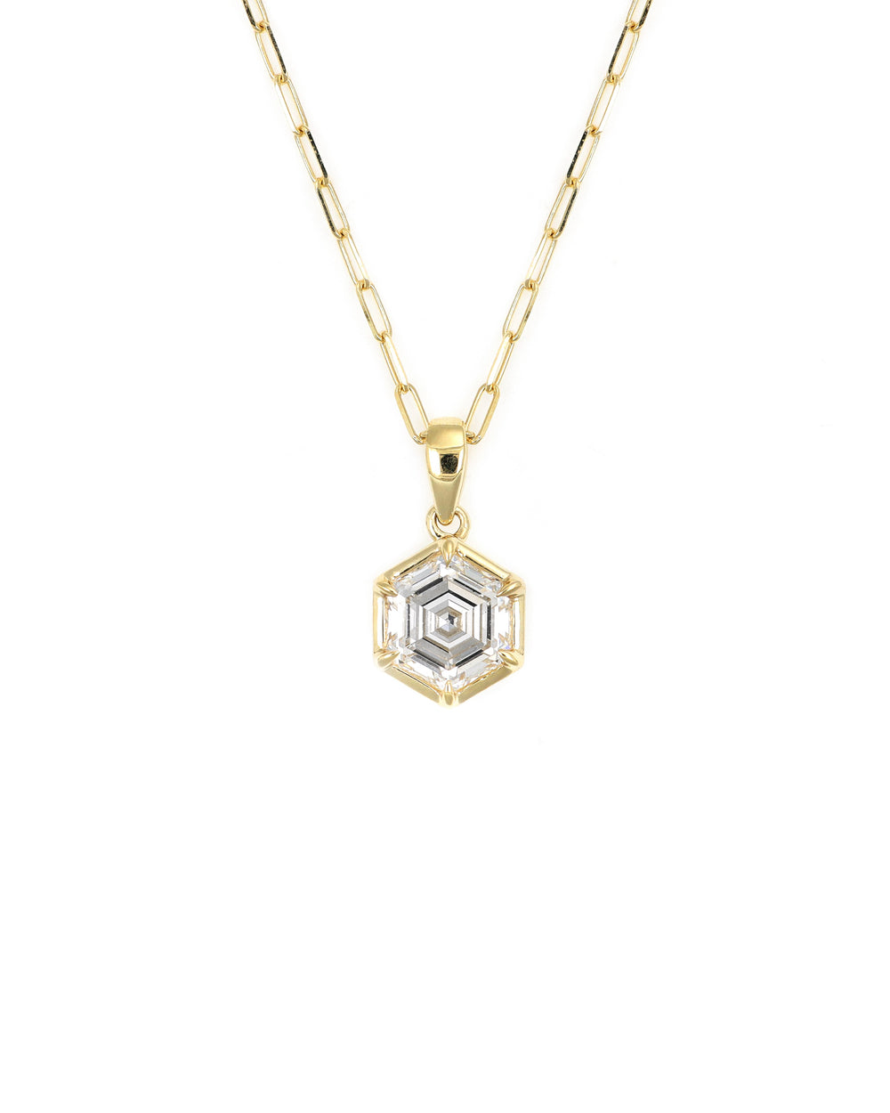 2.12ct Hexagon Lab Diamond Pendant