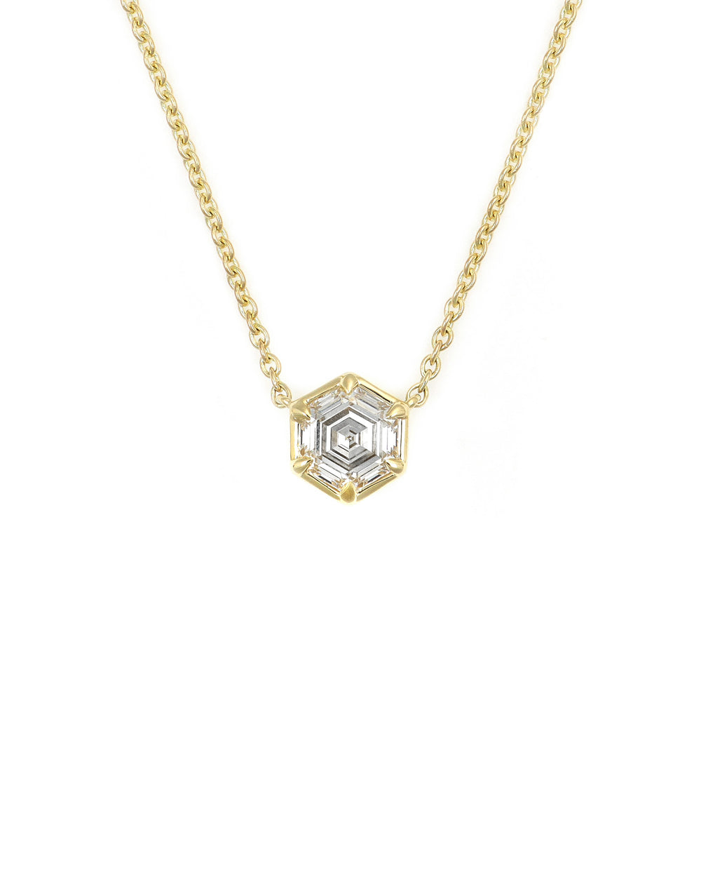 Hexagon Lab Diamond Necklace