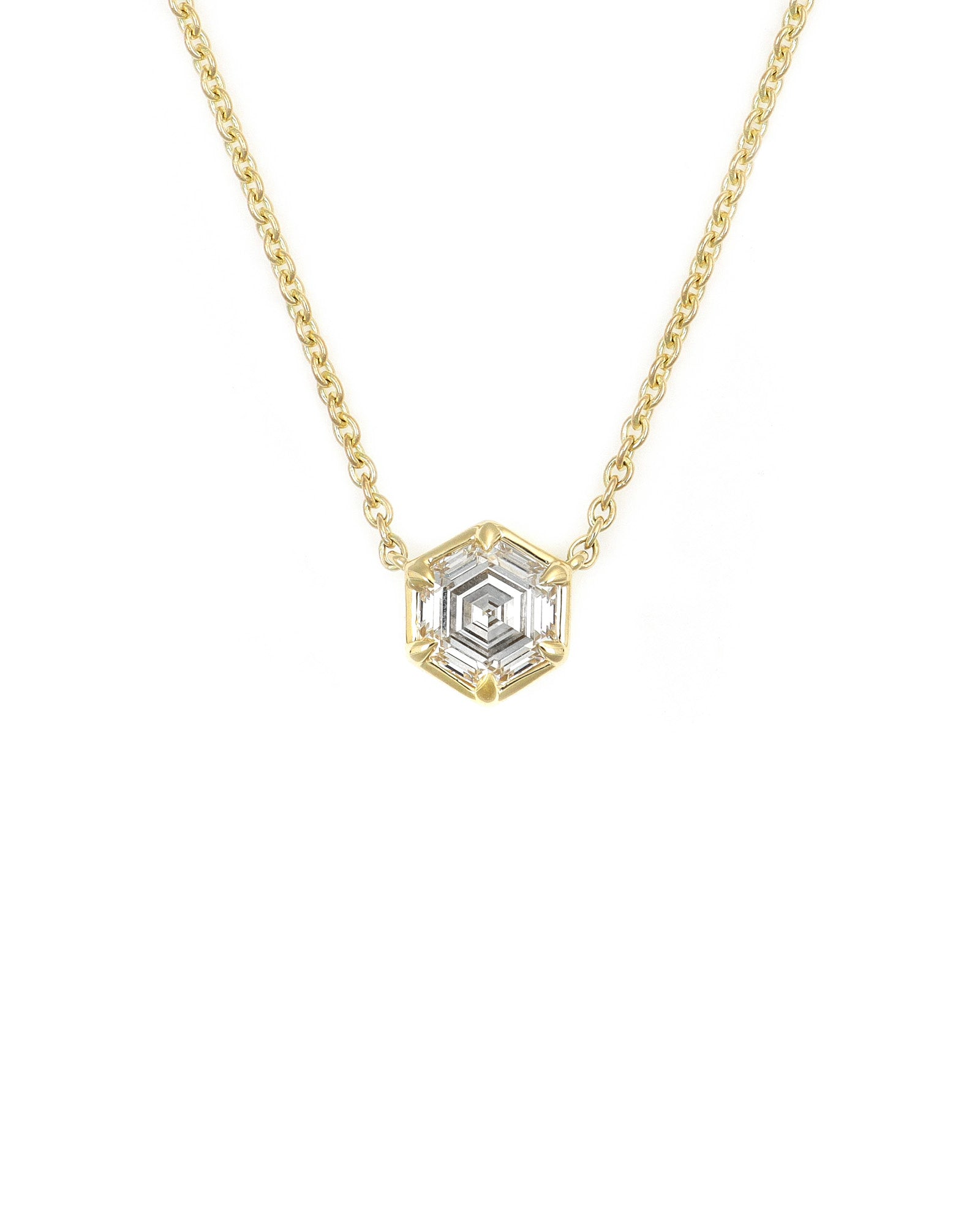 Hexagon Lab Diamond Necklace