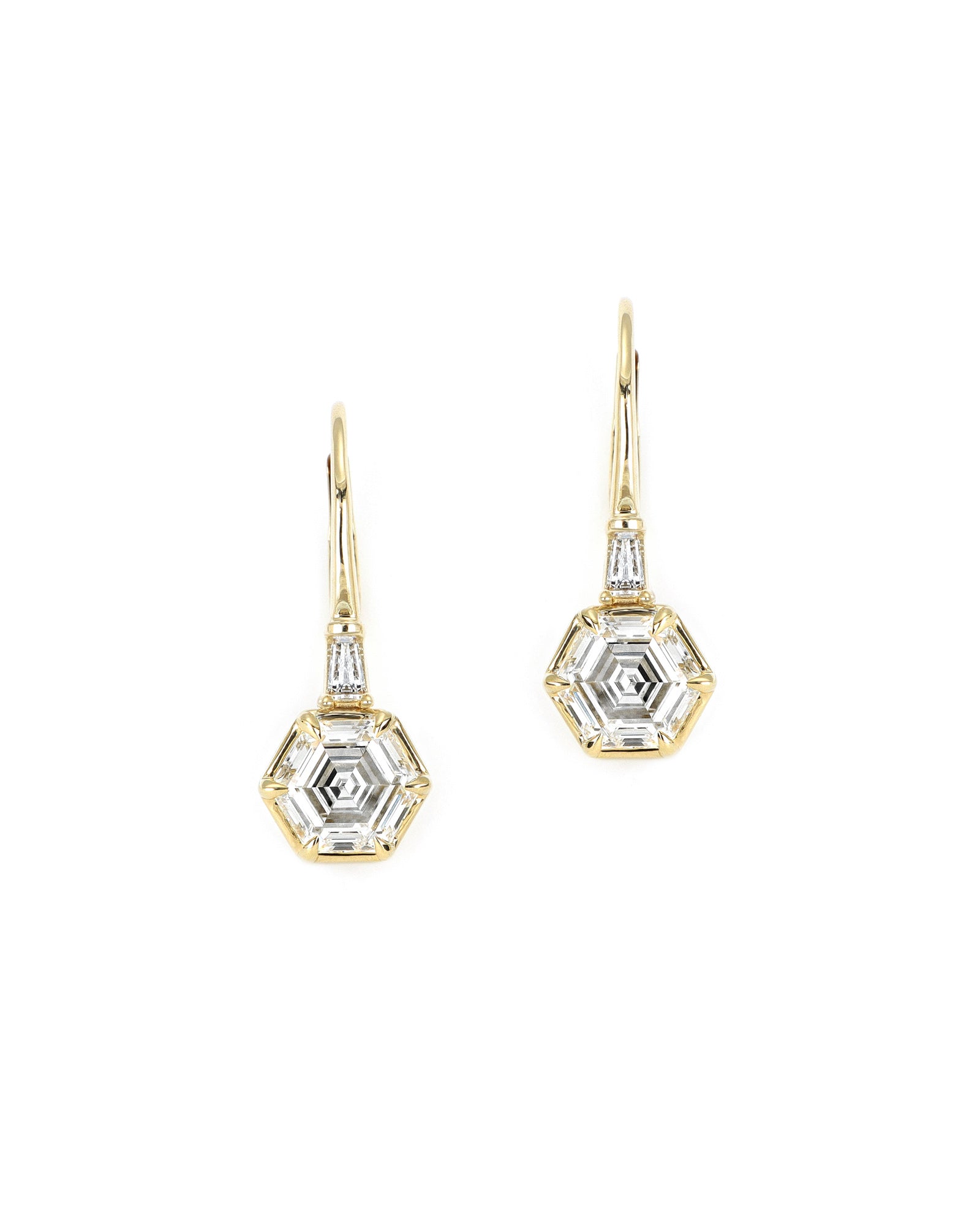 Hexagon Lab Diamond Earrings