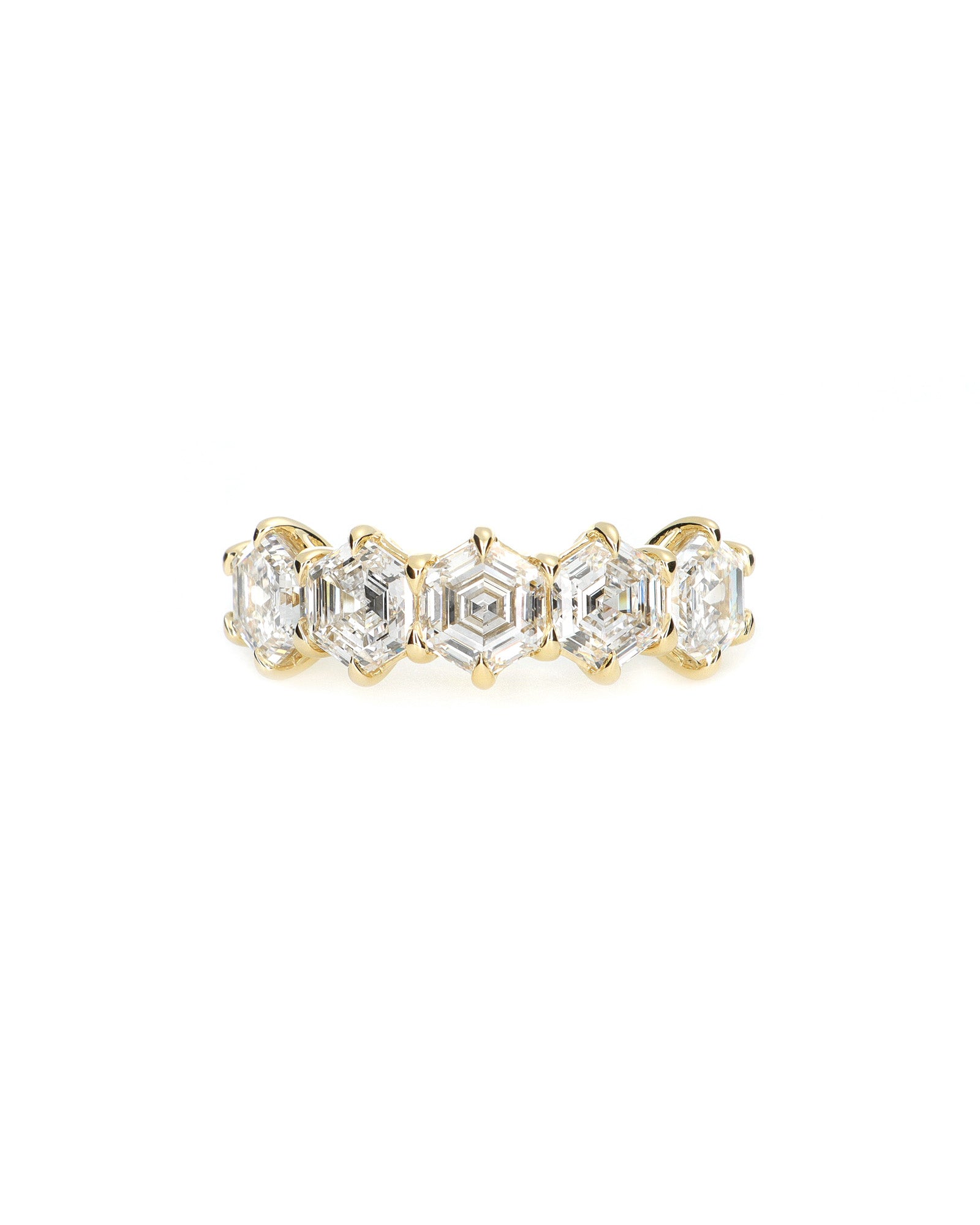 5-Stone Hexagon Lab Diamond Ring