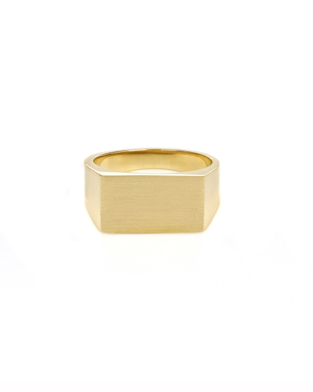 Engravable 14k Yellow Gold Rectangle Signet Ring