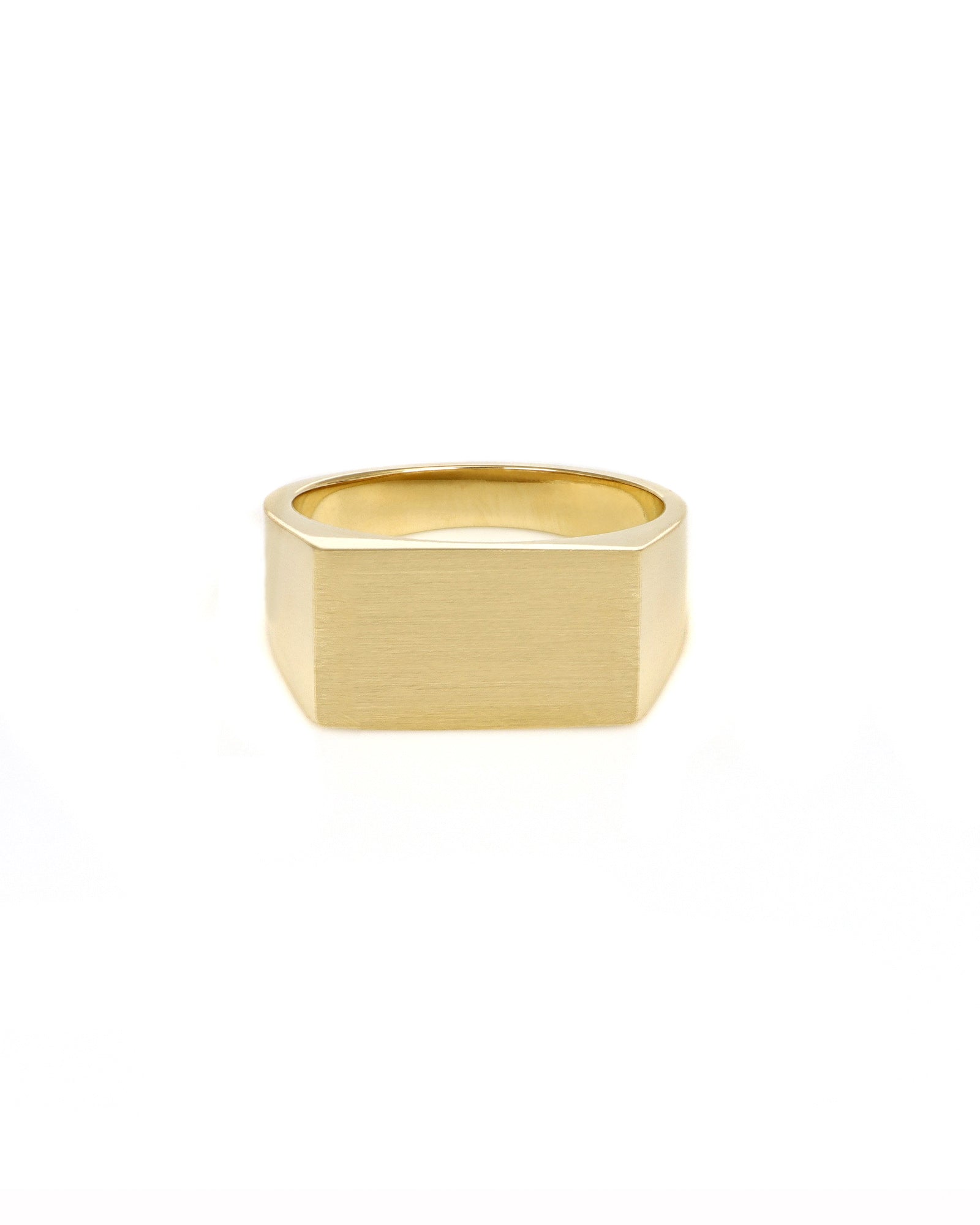 Engravable 14k Yellow Gold Rectangle Signet Ring