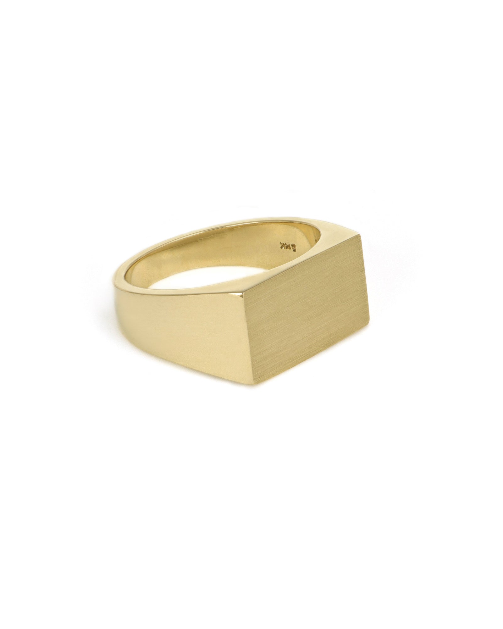 Engravable 14k Yellow Gold Rectangle Signet Ring
