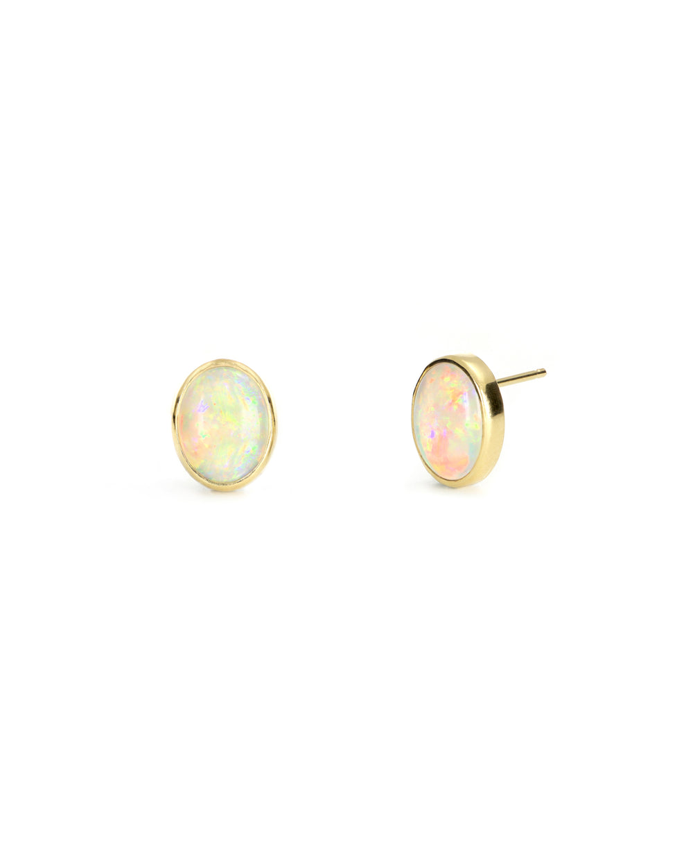 Opal Bezel Stud Earrings