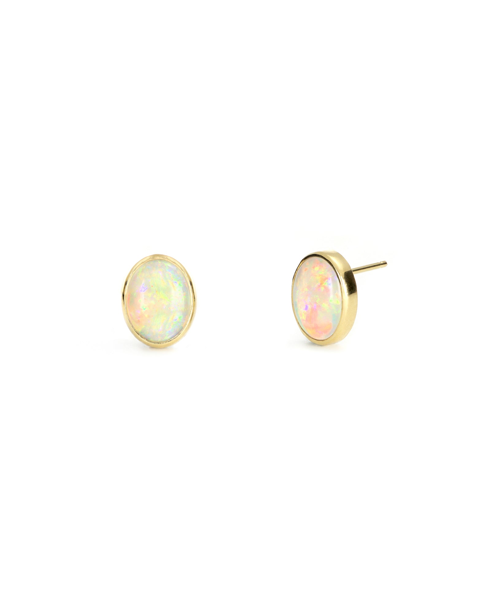 Opal Bezel Stud Earrings