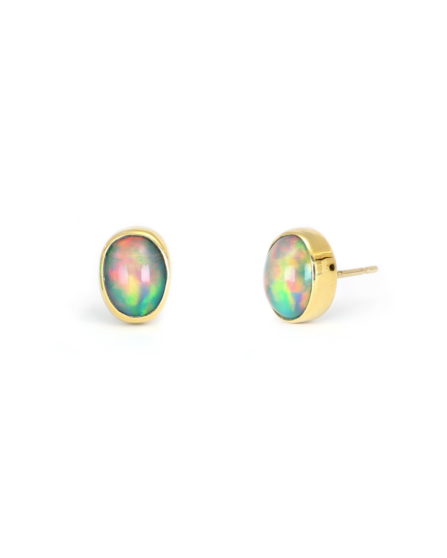 Oval Opal Stud Earrings