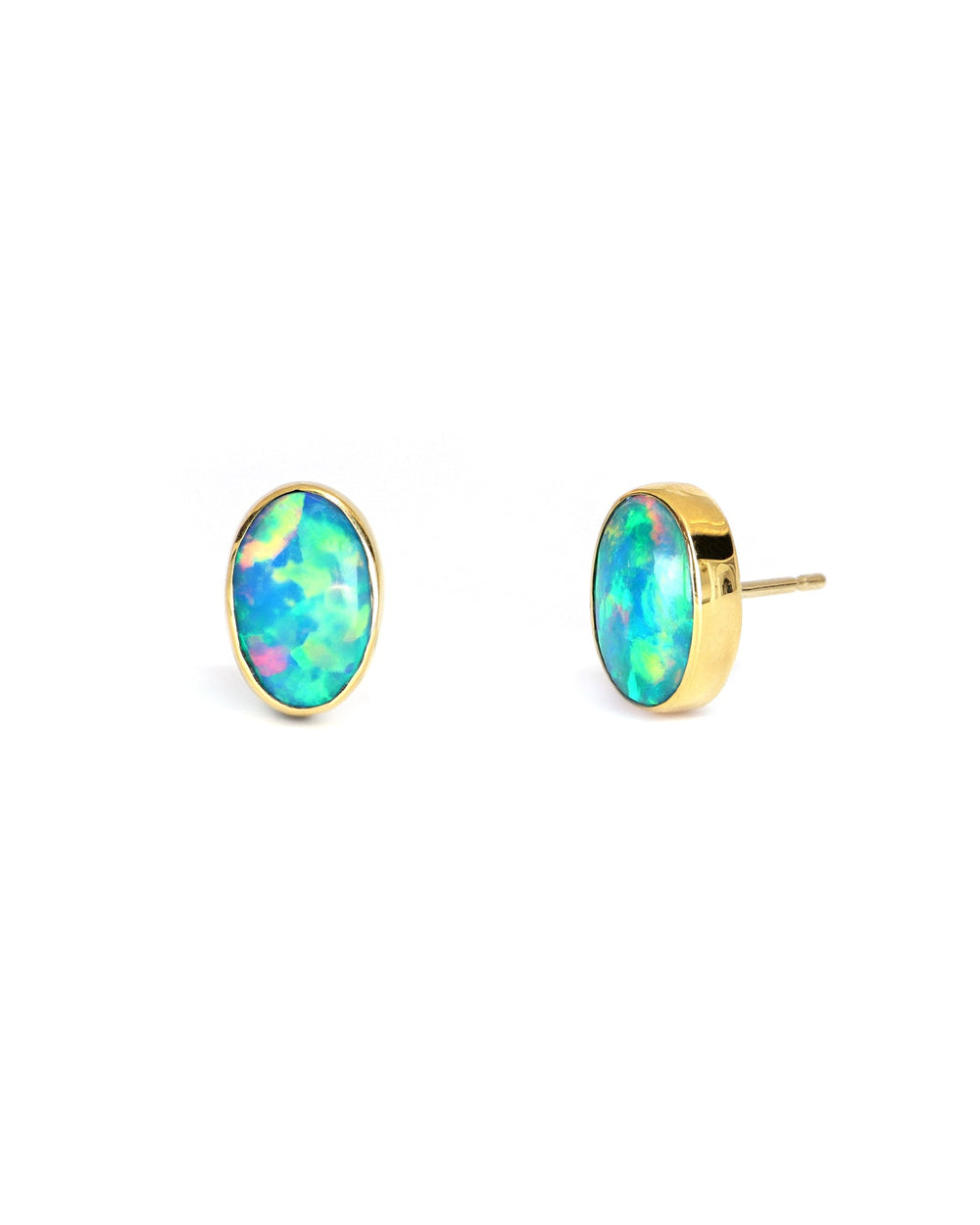 Oval Opal Stud Earrings