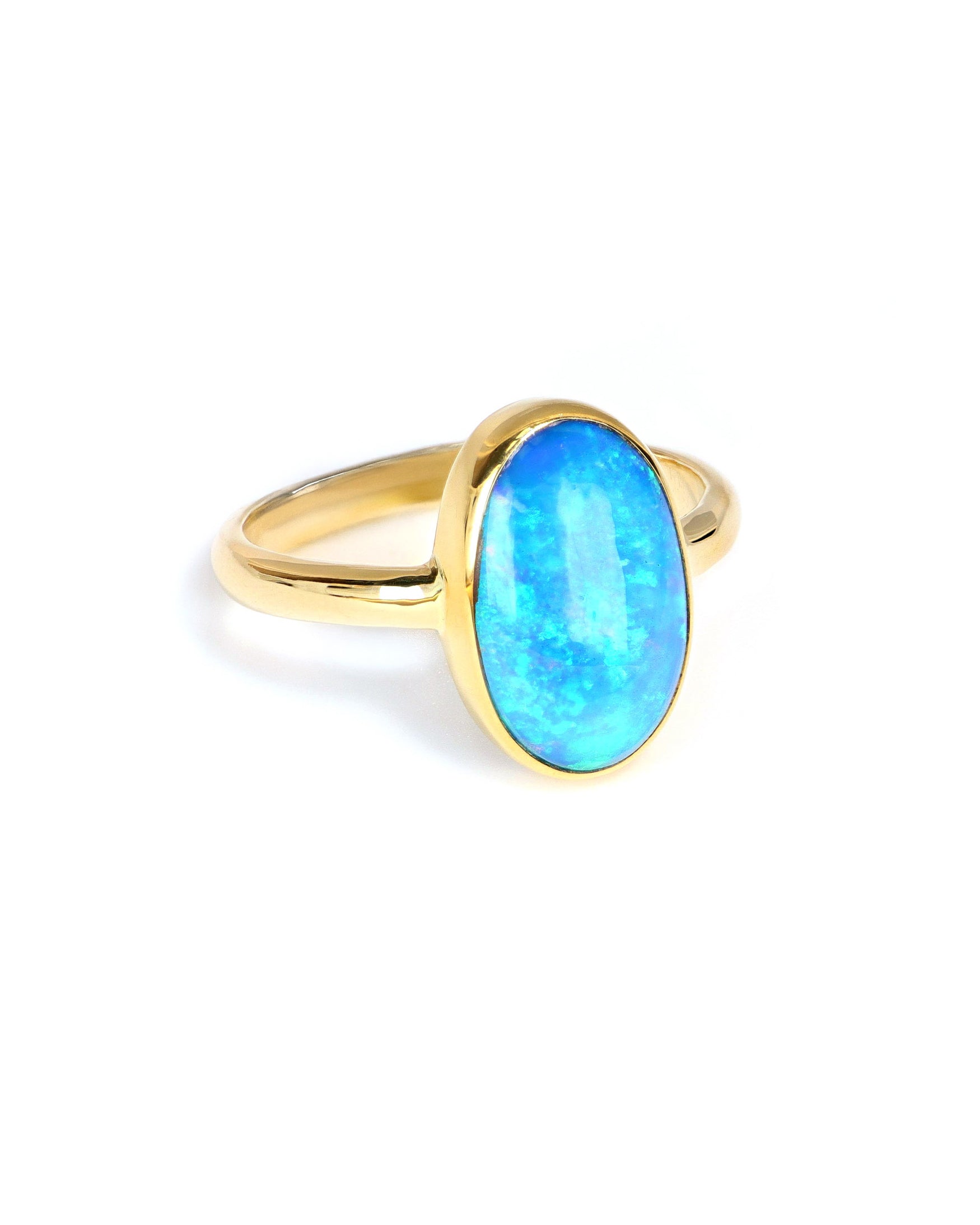 Elongated Oval Opal Ring