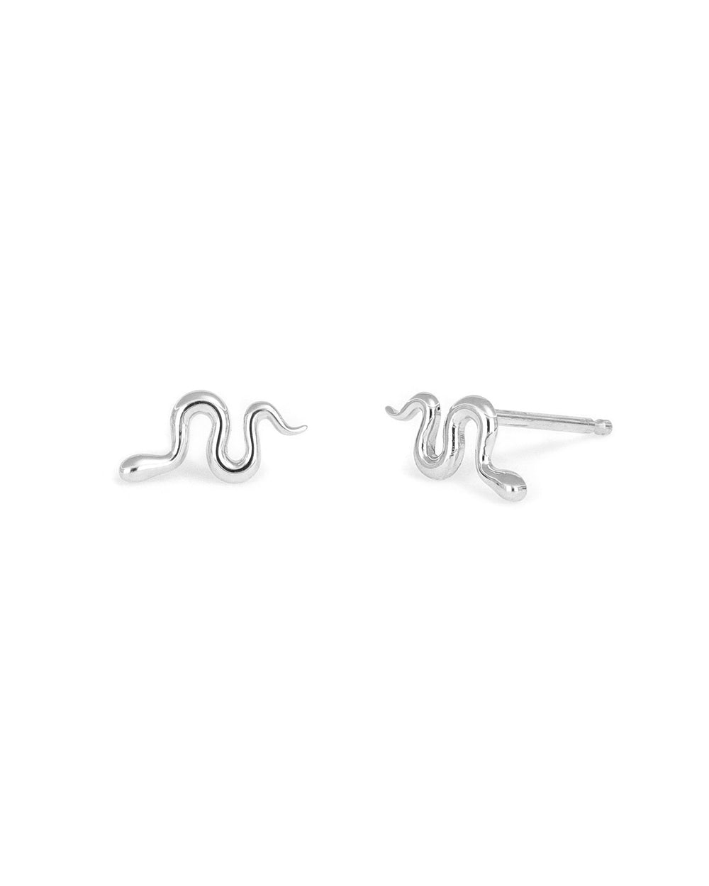 White Gold Snake Stud Earrings