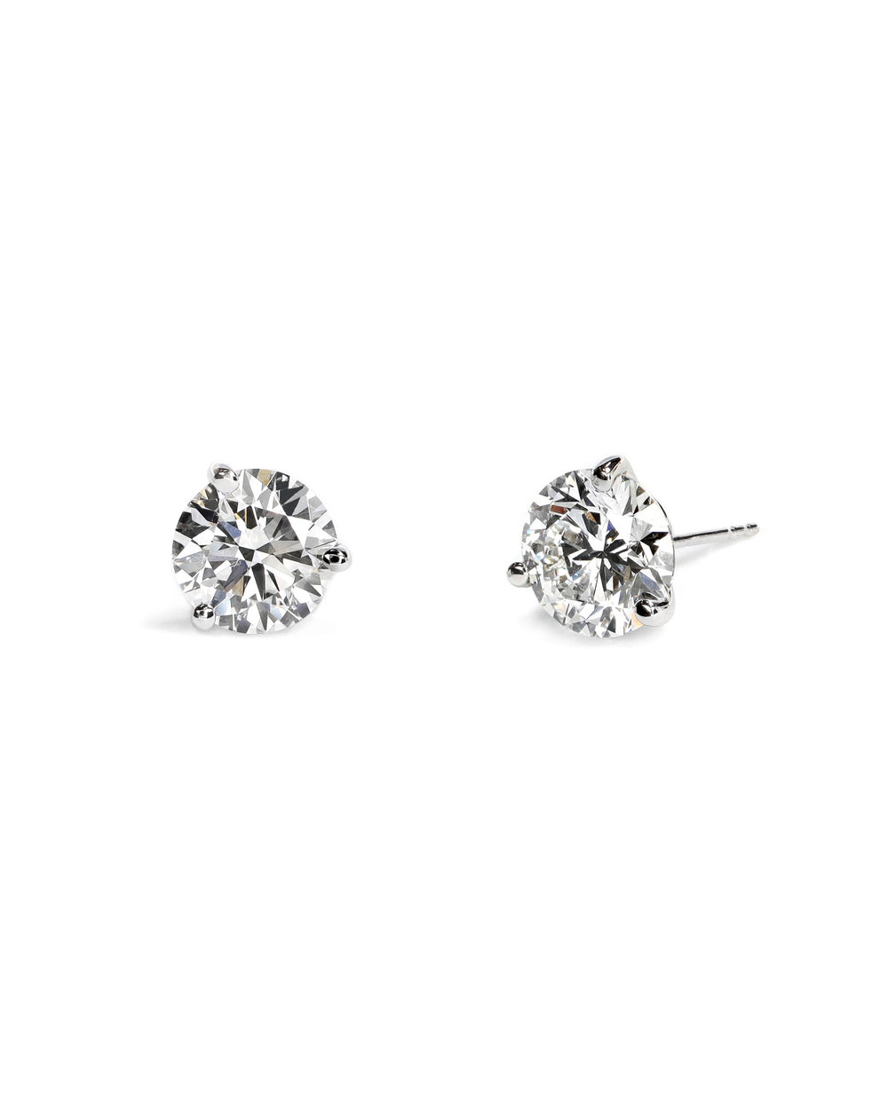 14kw 4.05ctw Certified Lab Diamond Stud Earrings