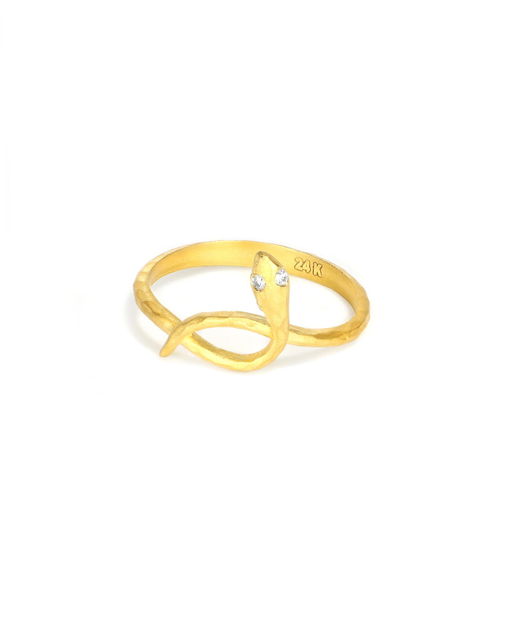 24k Gold Snake Ring