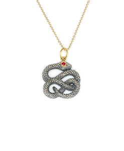 Snake Pendant with Ruby Eyes