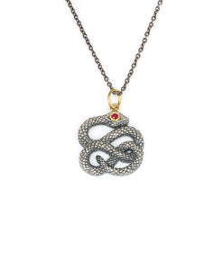 Snake Pendant with Ruby Eyes