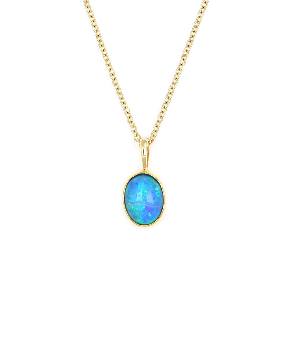 Dainty Oval Opal Pendant