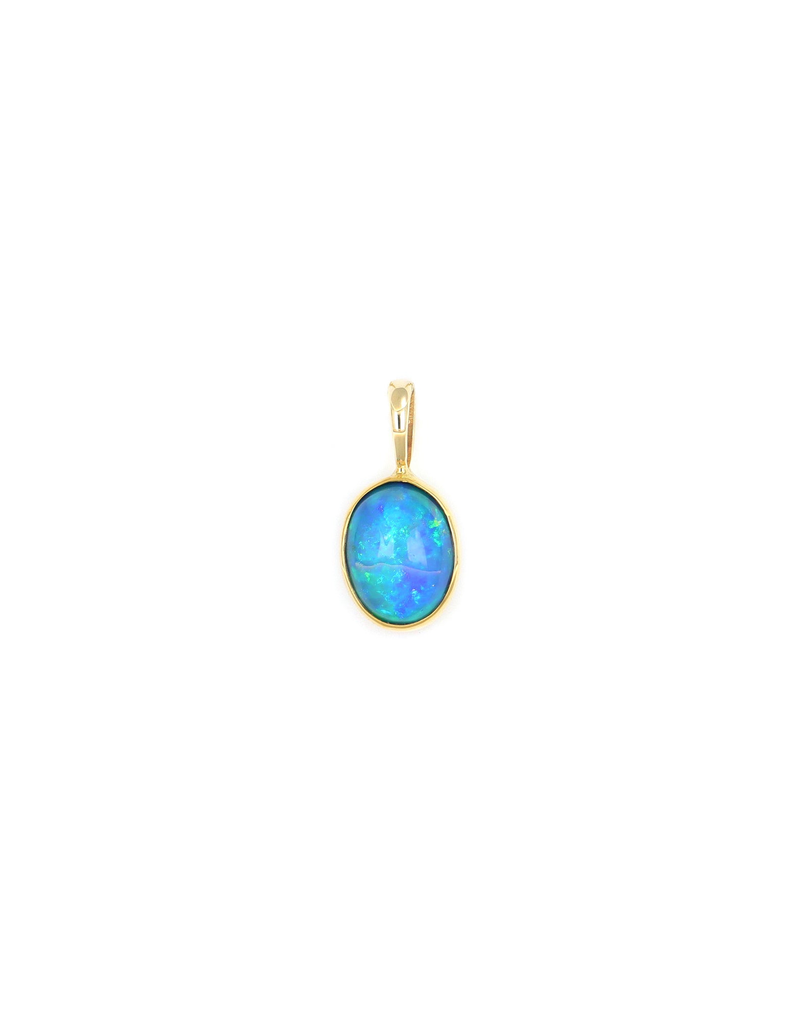 Dainty Oval Opal Pendant