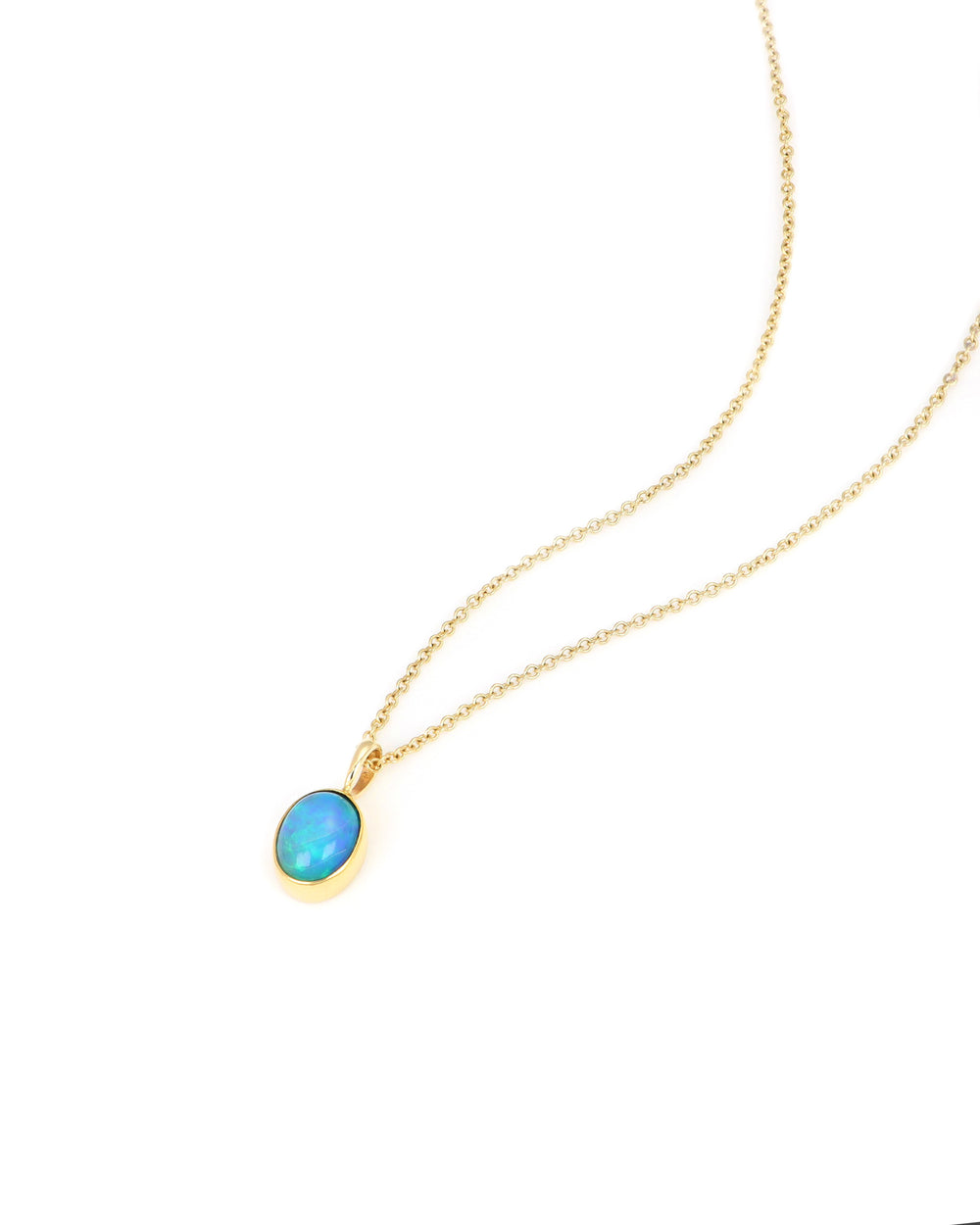 Dainty Oval Opal Pendant