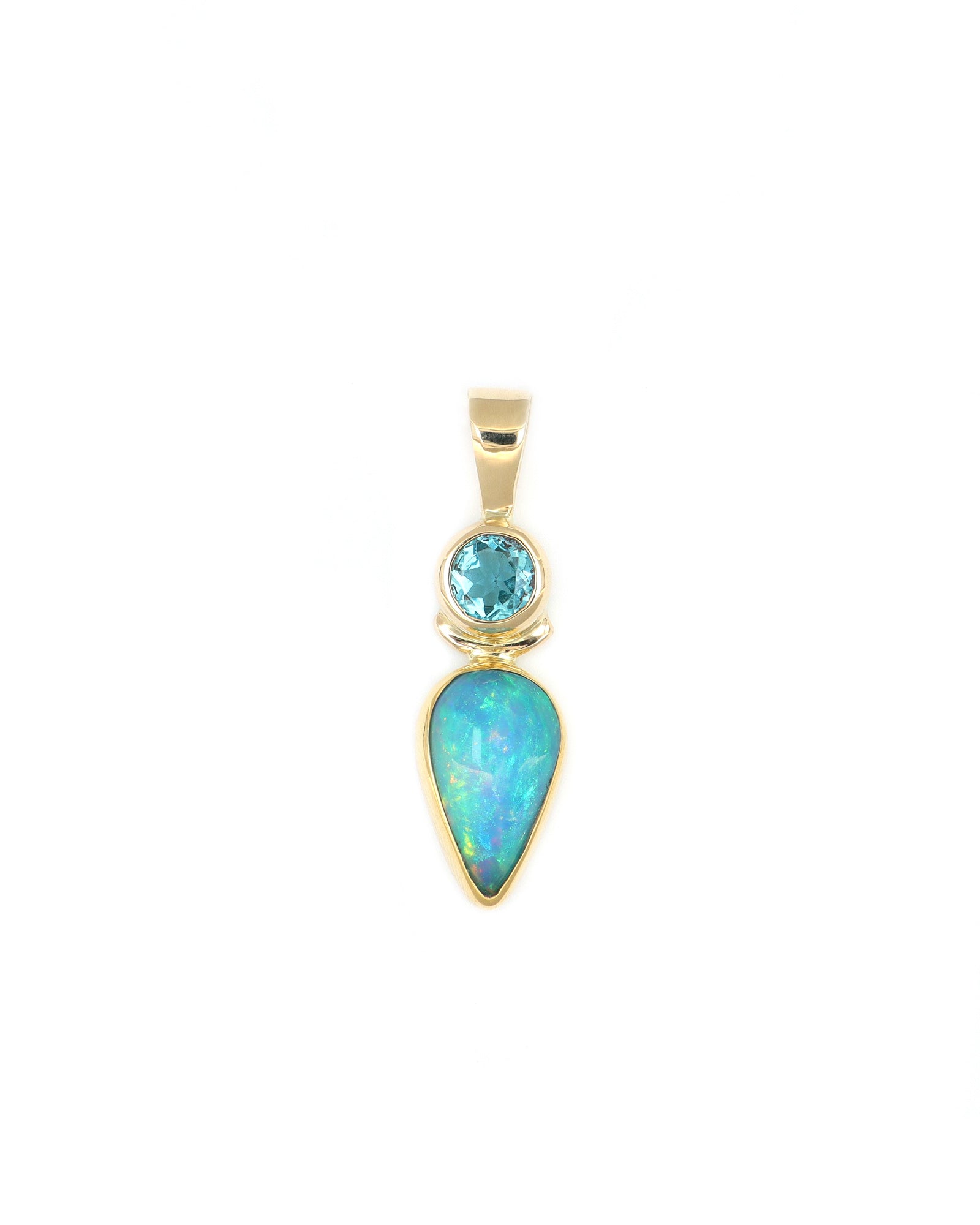 Blue Topaz and Opal Pendant