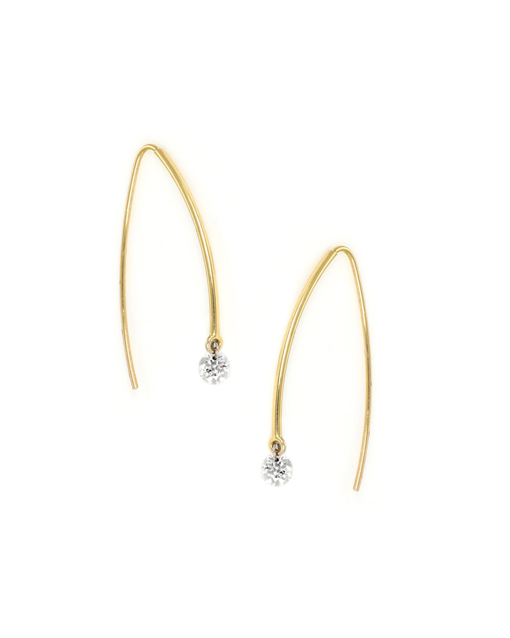 Dainty Diamond Hook Earrings