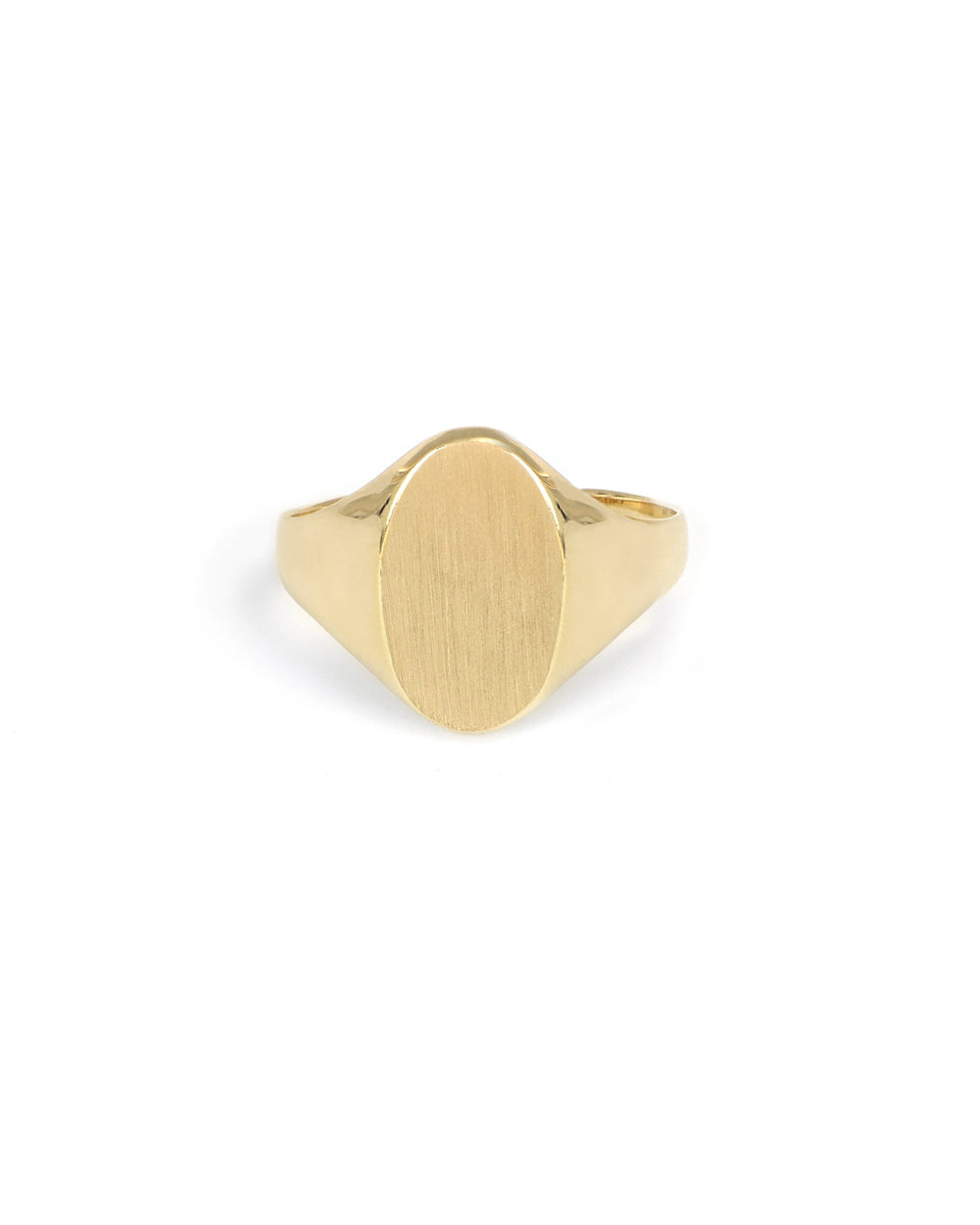 Engravable 14k Yellow Gold Oval Signet Ring