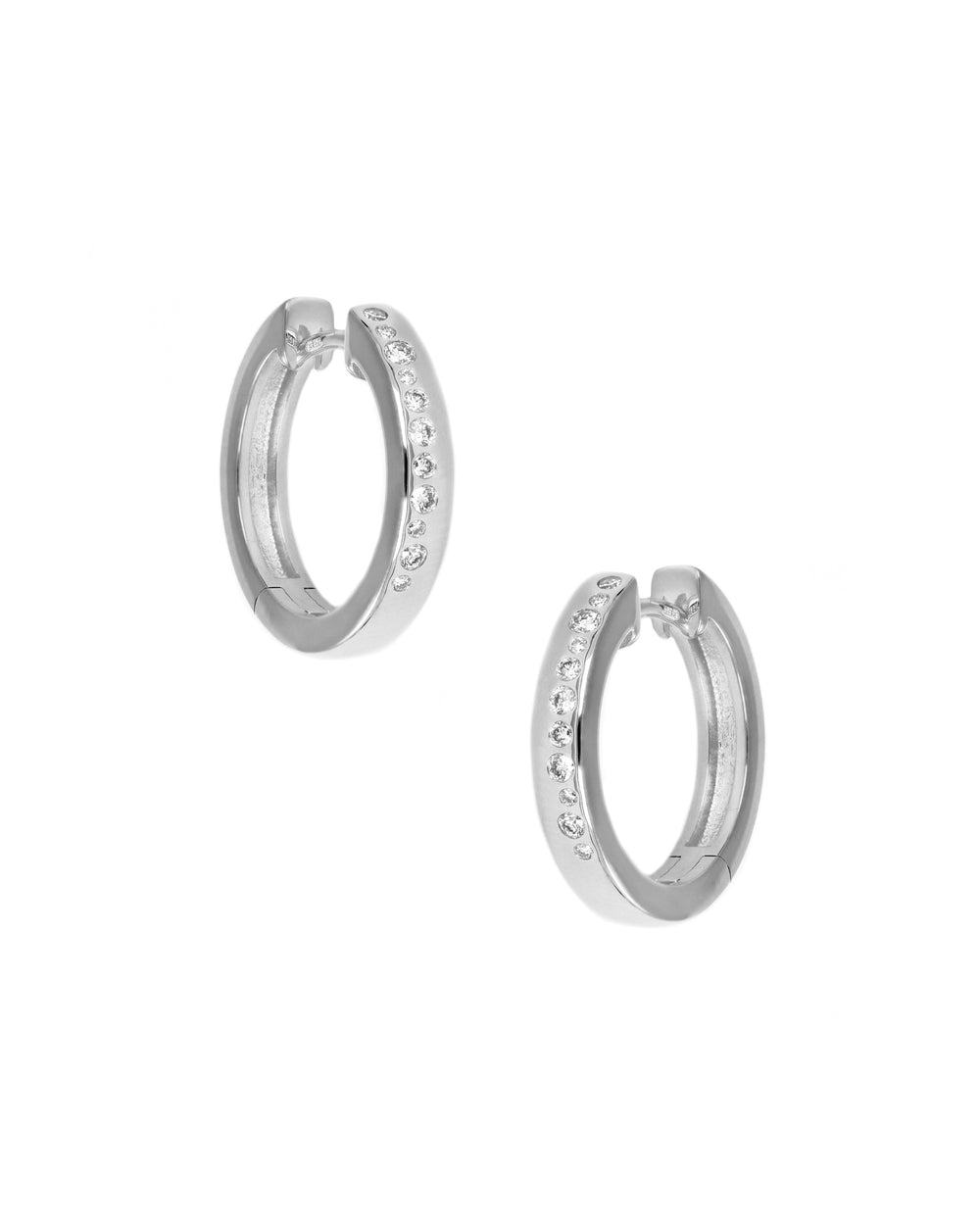 White Gold Linear Scatter Earrings