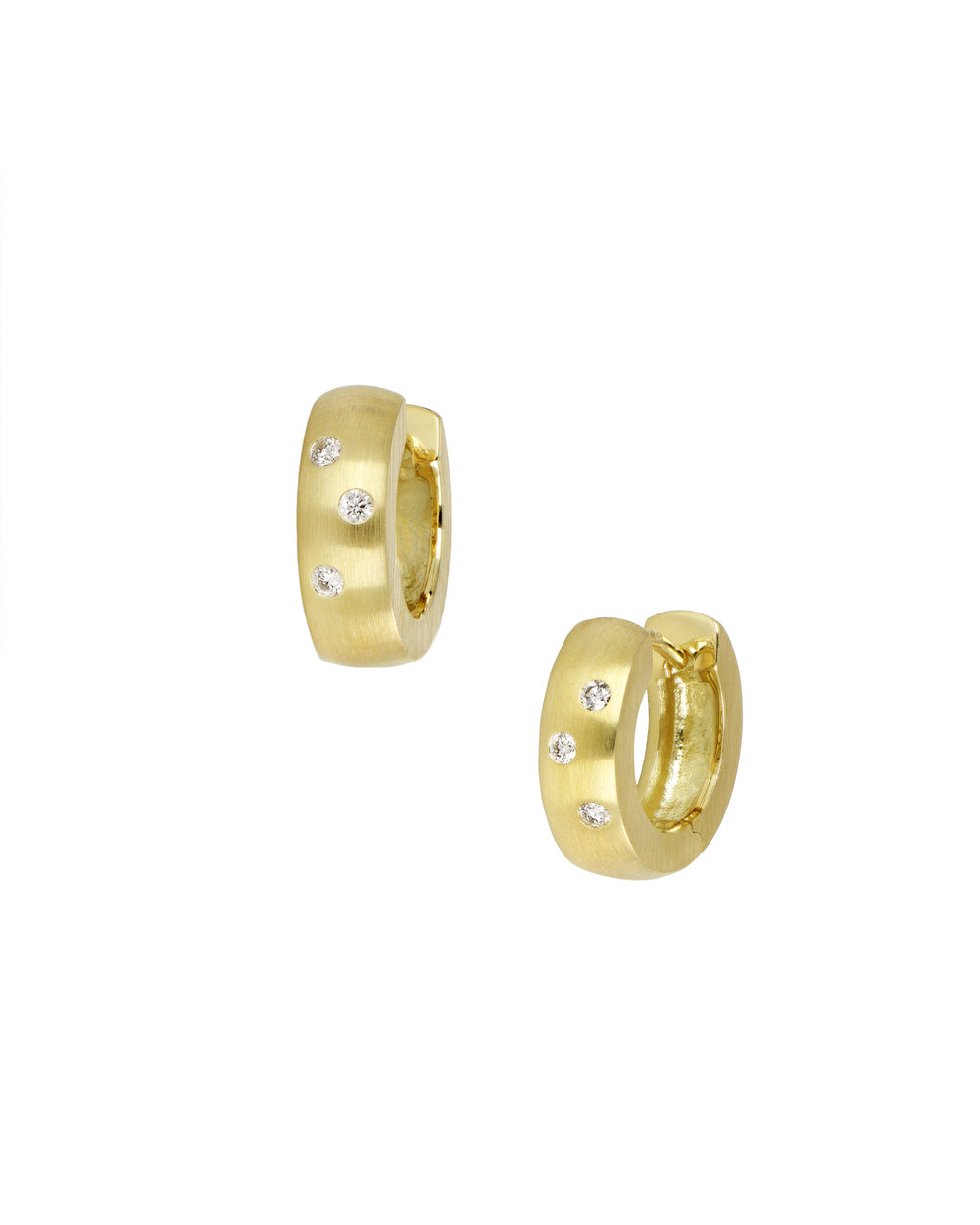 Gold Scatter Diamond Hoops
