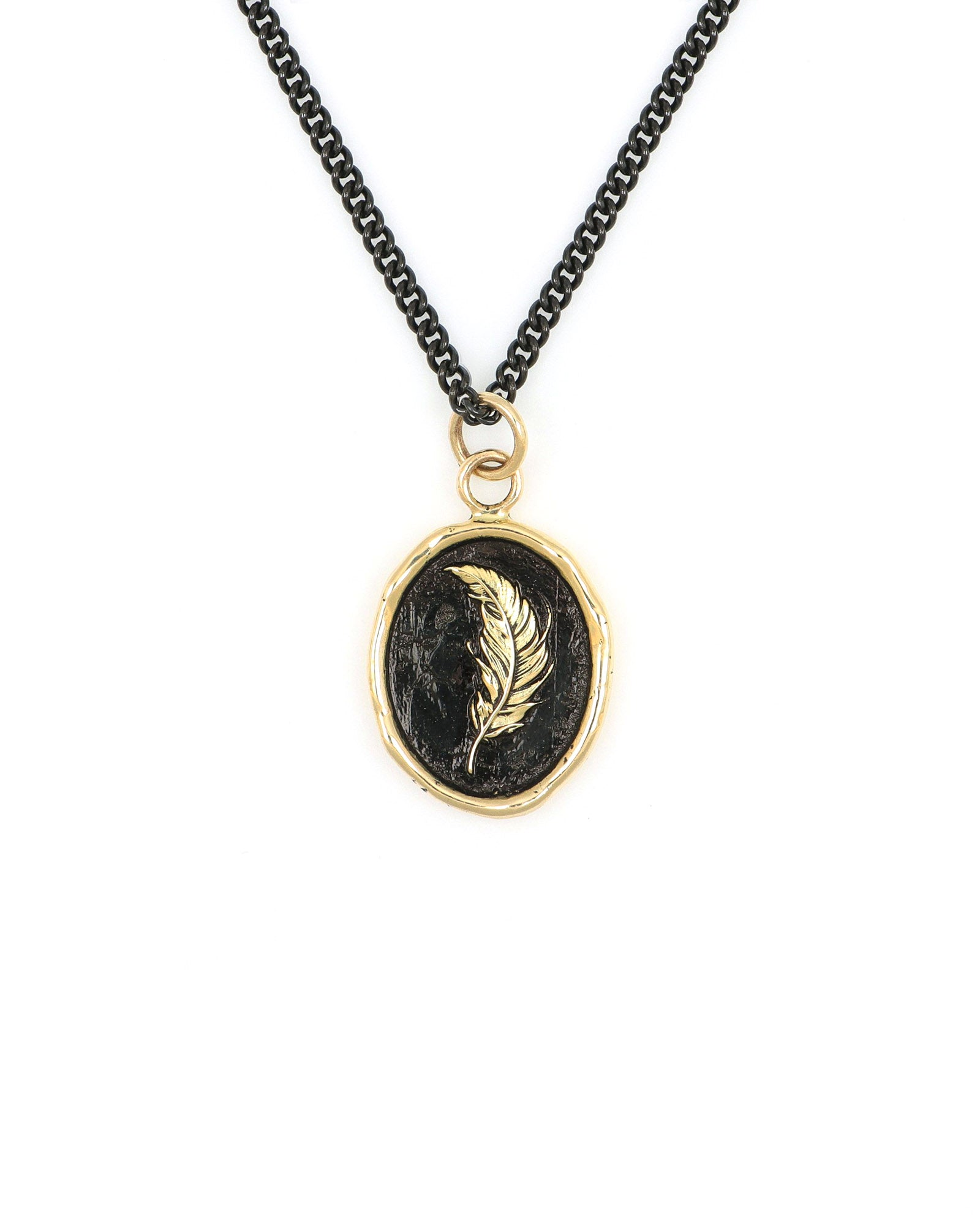 Feather 14K Gold Talisman Necklace