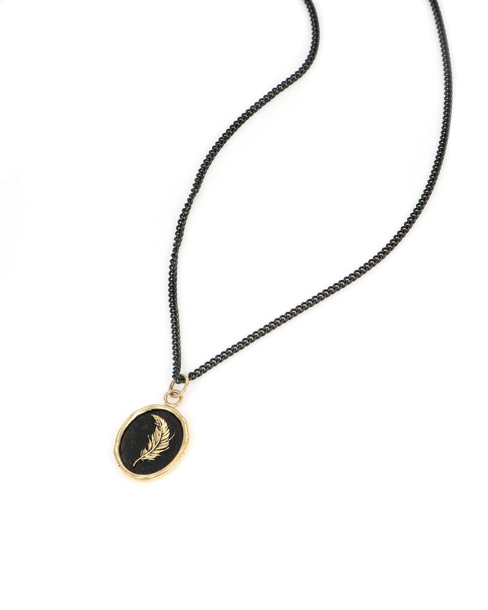 Feather 14K Gold Talisman Necklace