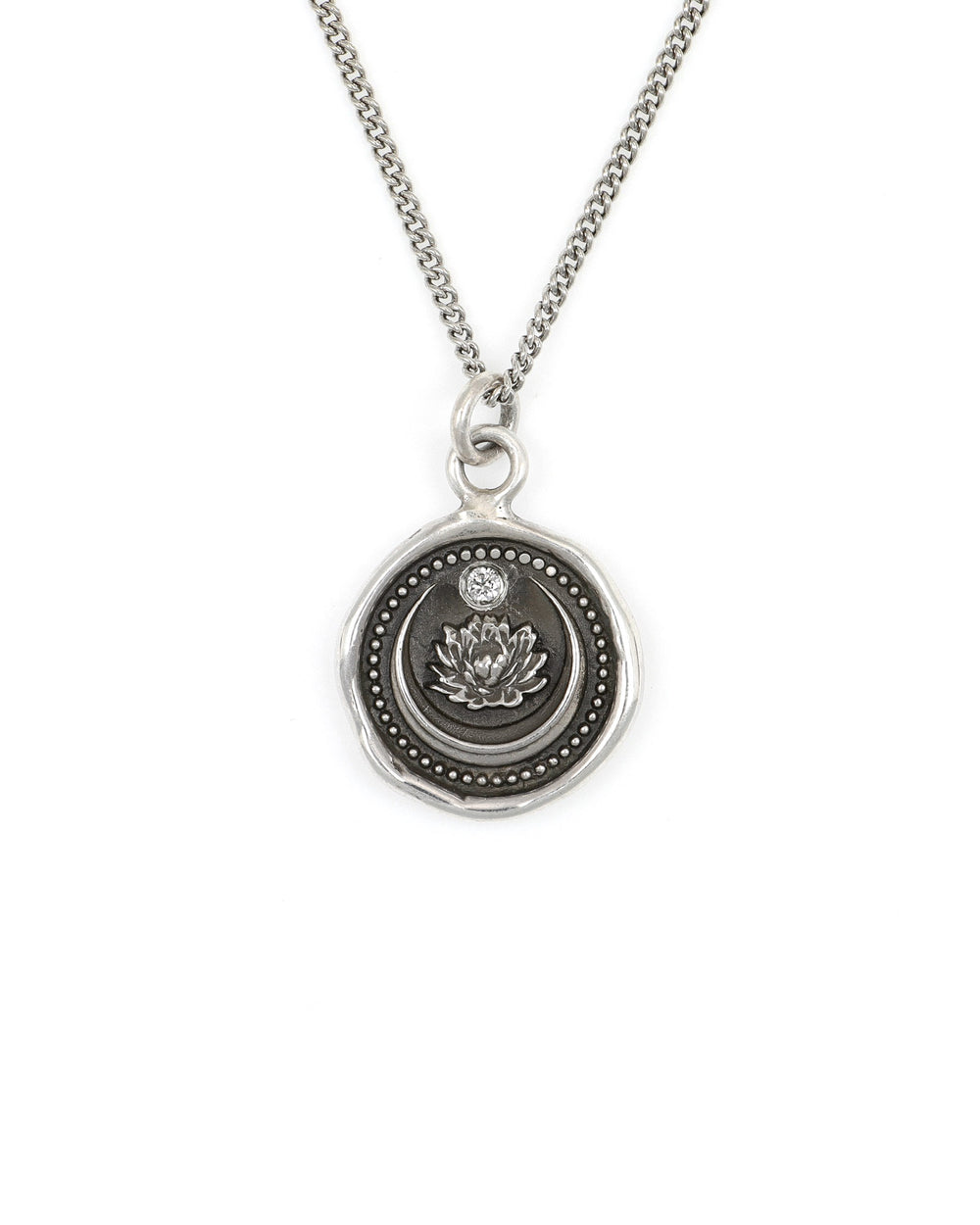 Lotus Flower Diamond Talisman Necklace