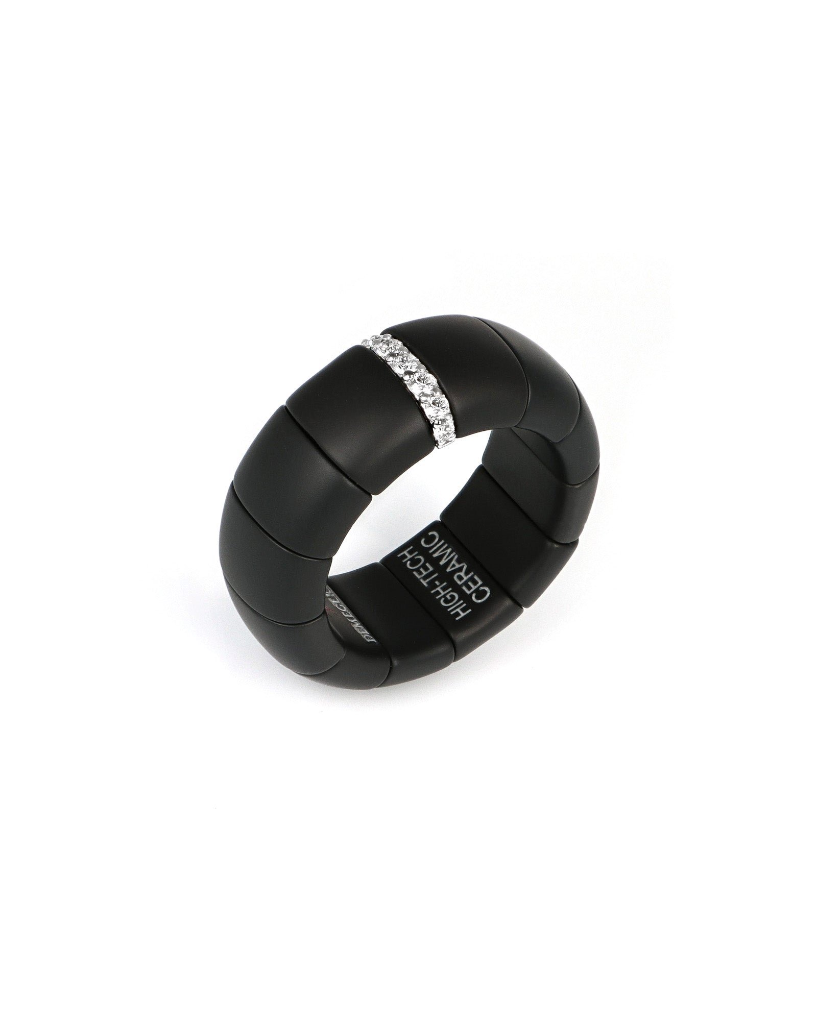 Stretch Ceramic and Diamond Ring