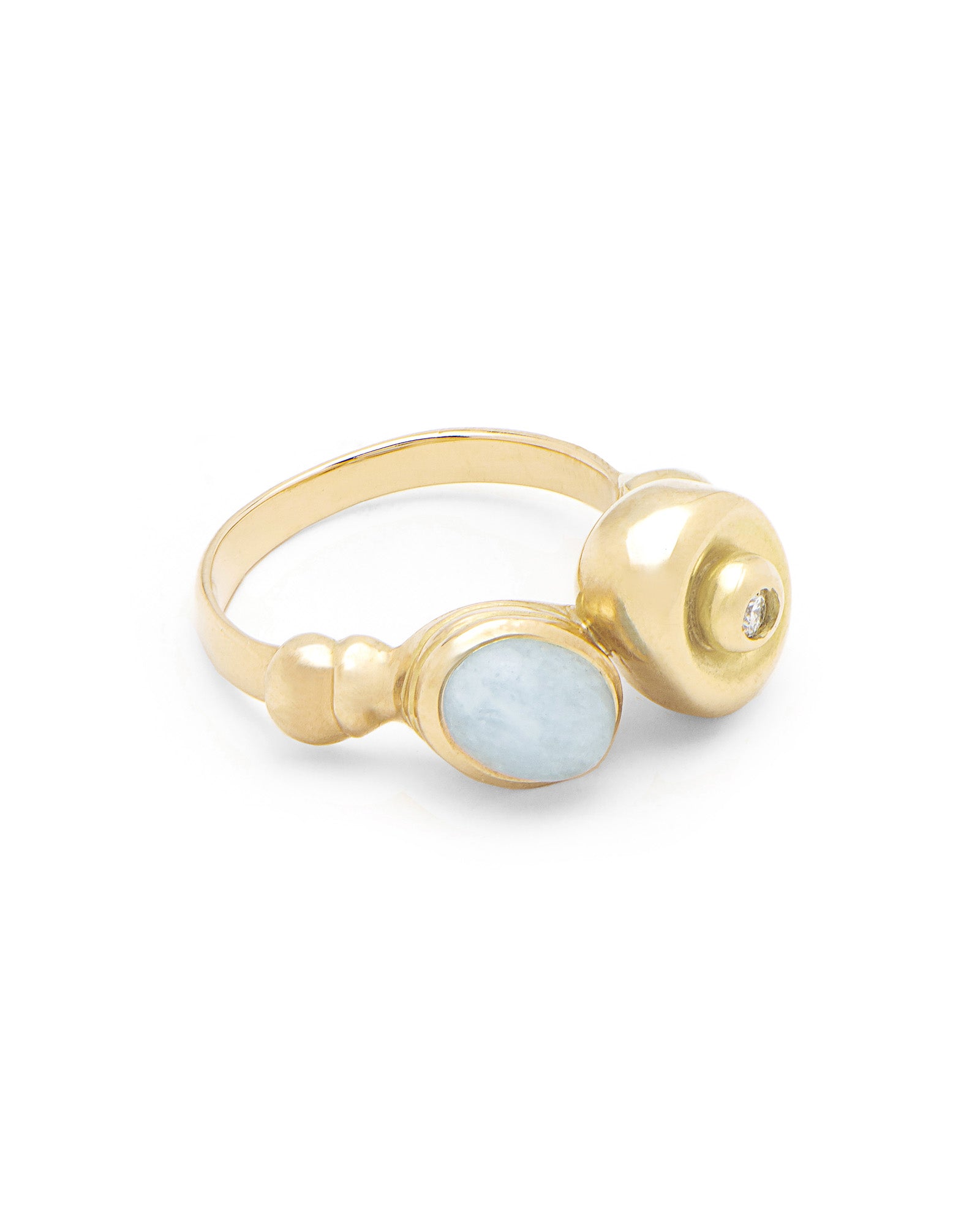 Aquamarine and Diamond Ring