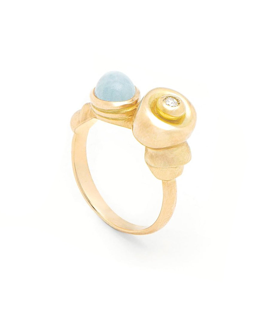 Aquamarine and Diamond Ring