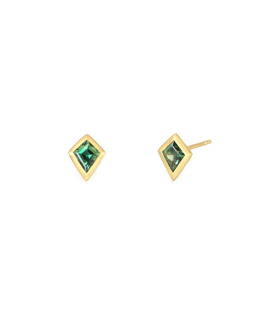 Green Sapphire Kite Earrings