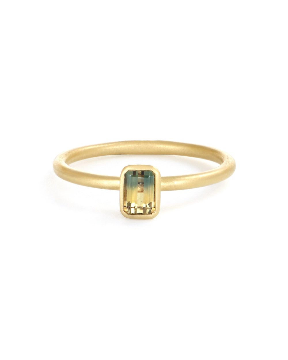 Bicolor Sapphire Solitaire Stacking Ring